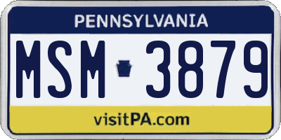 PA license plate MSM3879