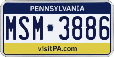PA license plate MSM3886