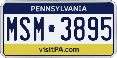 PA license plate MSM3895