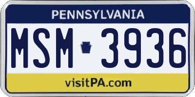 PA license plate MSM3936