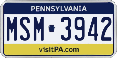 PA license plate MSM3942