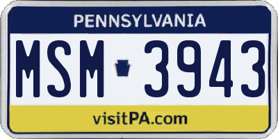PA license plate MSM3943