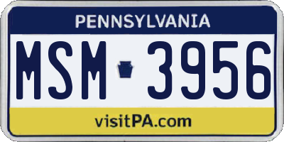 PA license plate MSM3956