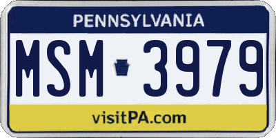 PA license plate MSM3979