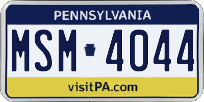 PA license plate MSM4044