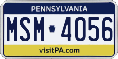 PA license plate MSM4056