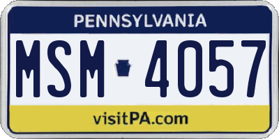 PA license plate MSM4057