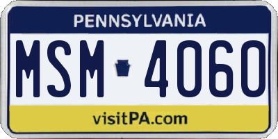 PA license plate MSM4060