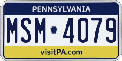 PA license plate MSM4079