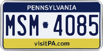 PA license plate MSM4085