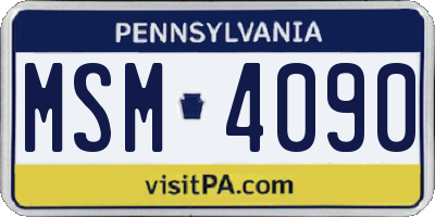 PA license plate MSM4090