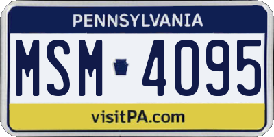 PA license plate MSM4095
