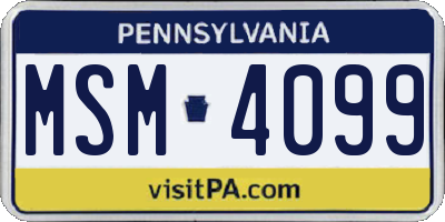 PA license plate MSM4099