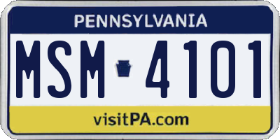 PA license plate MSM4101