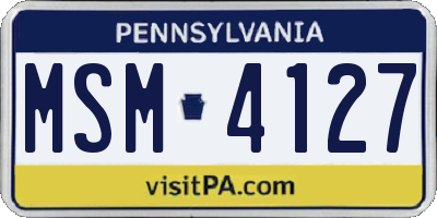 PA license plate MSM4127