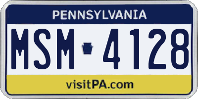 PA license plate MSM4128