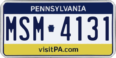PA license plate MSM4131