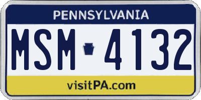 PA license plate MSM4132