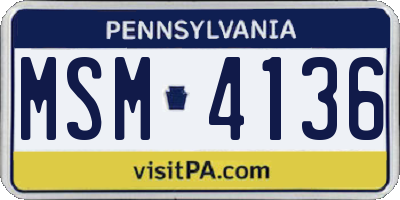 PA license plate MSM4136