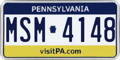 PA license plate MSM4148