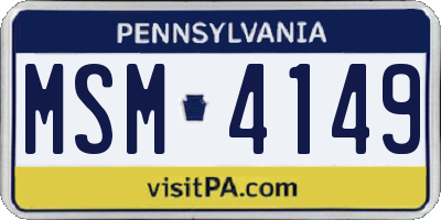 PA license plate MSM4149