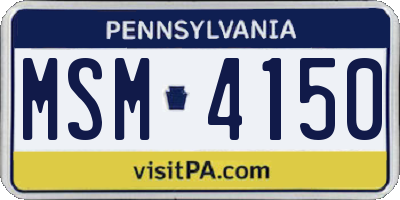 PA license plate MSM4150