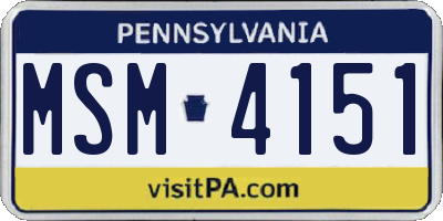 PA license plate MSM4151