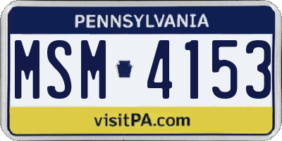 PA license plate MSM4153