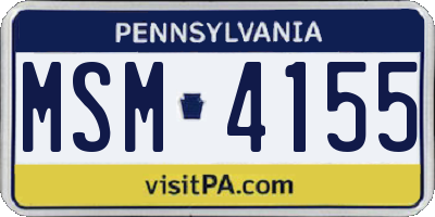 PA license plate MSM4155