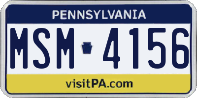 PA license plate MSM4156