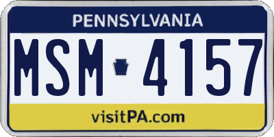 PA license plate MSM4157