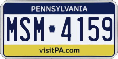 PA license plate MSM4159