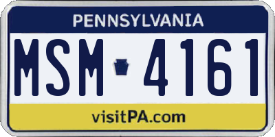 PA license plate MSM4161