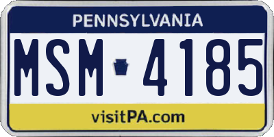 PA license plate MSM4185