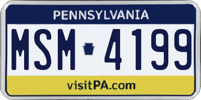 PA license plate MSM4199