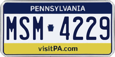 PA license plate MSM4229