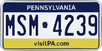 PA license plate MSM4239
