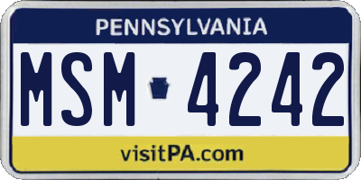 PA license plate MSM4242