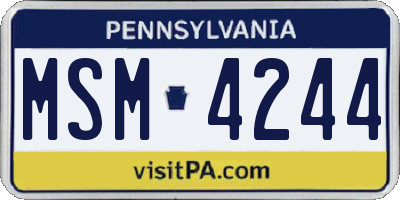 PA license plate MSM4244