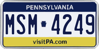 PA license plate MSM4249