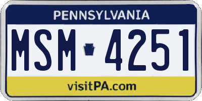 PA license plate MSM4251