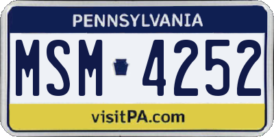 PA license plate MSM4252