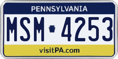 PA license plate MSM4253