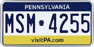 PA license plate MSM4255