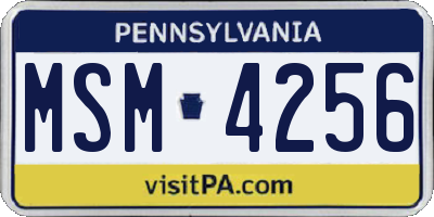 PA license plate MSM4256