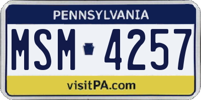 PA license plate MSM4257