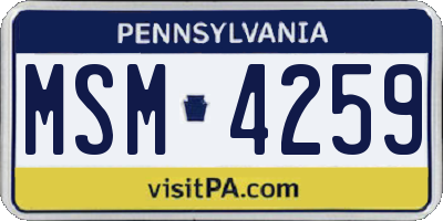 PA license plate MSM4259