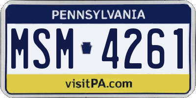 PA license plate MSM4261