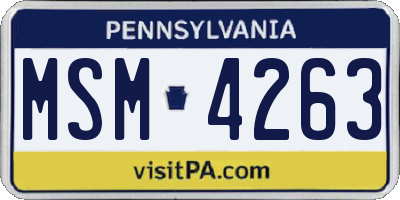 PA license plate MSM4263
