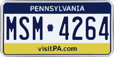 PA license plate MSM4264